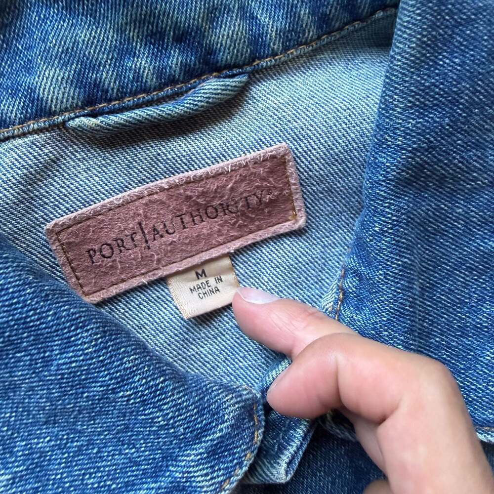 Port Authority Blue Denim Trucker Jacket with Waste Connections Inc. Logo, Size - Picture 4 of 7